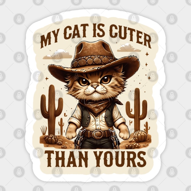 My-Cat-Is-Cuter-Than-Yours Sticker by Creatifly Graphic Tees